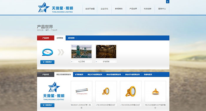盛世传媒案例-天狼星照明-防爆网站建设